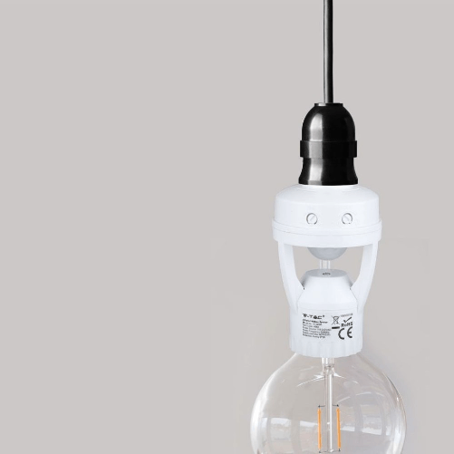 V-TAC-Portalampada-E27-con-Sensore-di-Movimento-a-Infrarossi-360°--Max-60W--IP20
