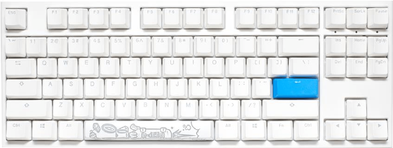 Ducky One 2 TKL PBT Gaming Tastatur, MX-Silent-Red, RGB LED - wei (DKON1787ST-SDEPDWWT1)