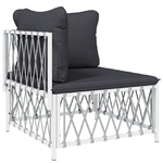 vidaXL-Set-Salotto-da-Giardino-5-pz-con-Cuscini-in-Acciaio-Bianco