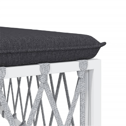 vidaXL-Set-Salotto-da-Giardino-5-pz-con-Cuscini-in-Acciaio-Bianco
