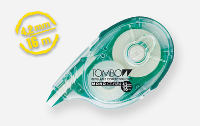Tombow Mono YXE nastro di correzione 16 m Verde, Trasparente, Bianco