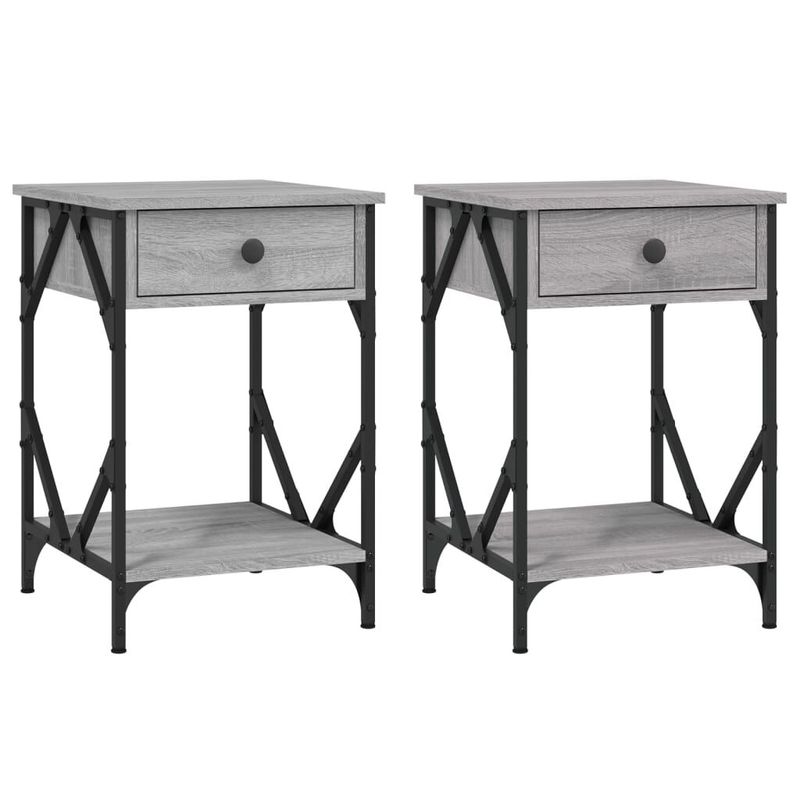 vidaXL-Comodini-2-pz-Grigio-Sonoma-40x42x60-cm-in-Legno-Multistrato