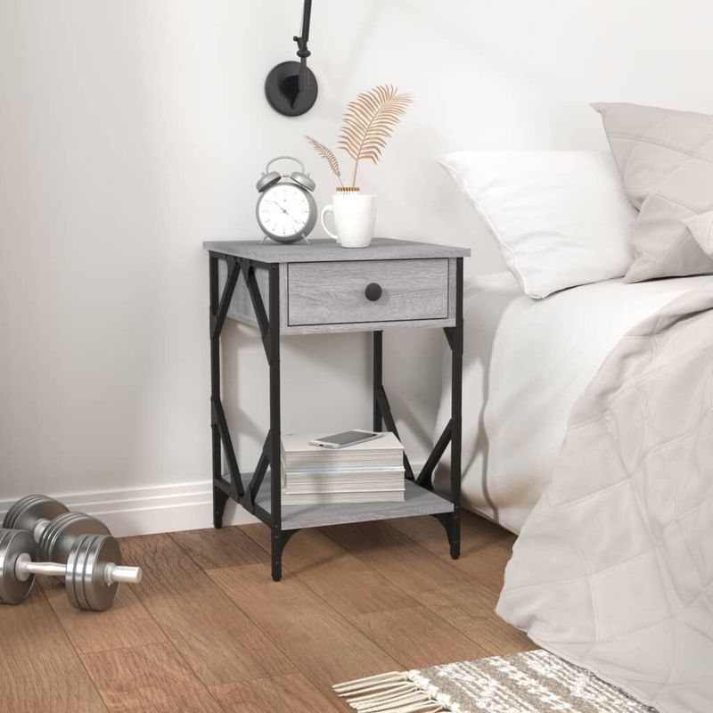 vidaXL-Comodini-2-pz-Grigio-Sonoma-40x42x60-cm-in-Legno-Multistrato