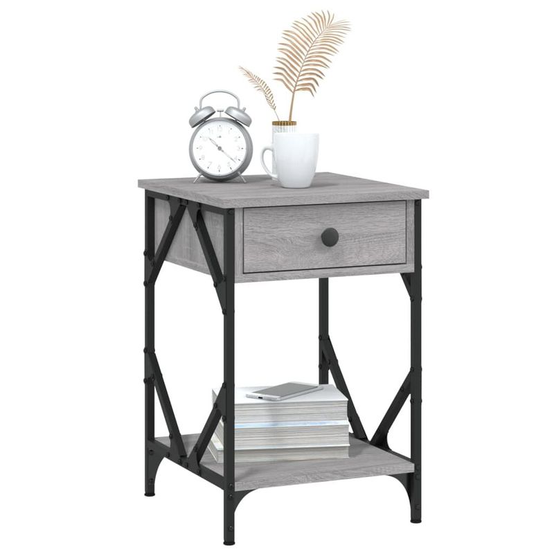 vidaXL-Comodini-2-pz-Grigio-Sonoma-40x42x60-cm-in-Legno-Multistrato
