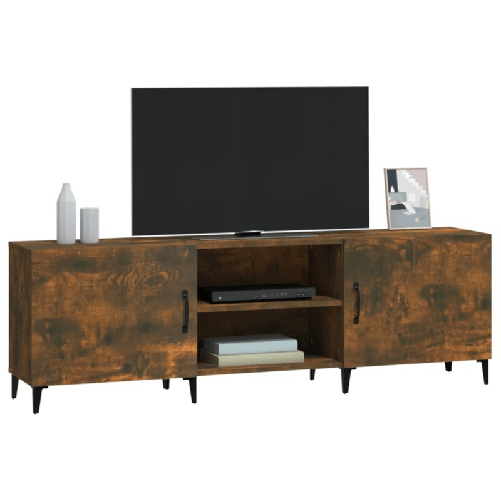 vidaXL-Mobile-Porta-TV-Rovere-Fumo-150x30x50-cm-in-Legno-Multistrato