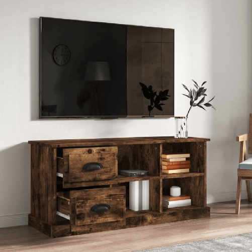 vidaXL-Mobile-Porta-TV-Rovere-Fumo-102x355x475-cm-Legno-Multistrato