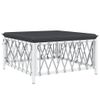 vidaXL-Set-Salotto-da-Giardino-5-pz-con-Cuscini-in-Acciaio-Bianco