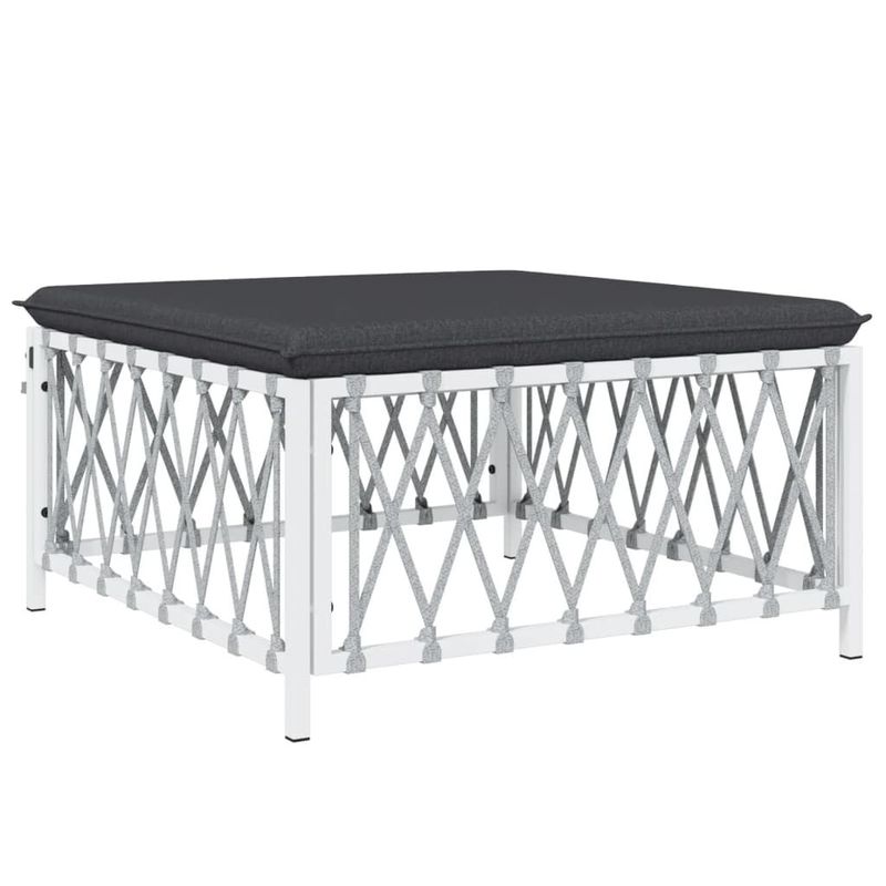 vidaXL-Set-Salotto-da-Giardino-5-pz-con-Cuscini-in-Acciaio-Bianco