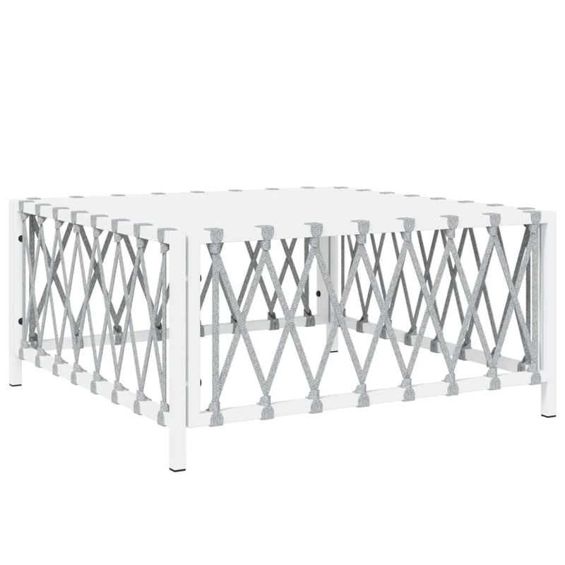 vidaXL-Set-Salotto-da-Giardino-5-pz-con-Cuscini-in-Acciaio-Bianco