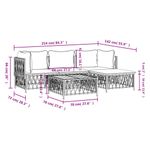 vidaXL-Set-Salotto-da-Giardino-5-pz-con-Cuscini-in-Acciaio-Bianco