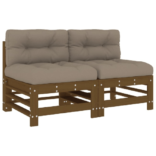 vidaXL-Divani-Centrali-con-Cuscini-2pz-in-Legno-Massello-di-Pino-Miele