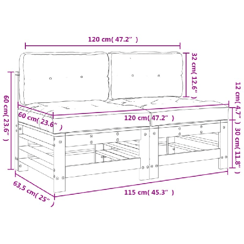 vidaXL-Divani-Centrali-con-Cuscini-2pz-in-Legno-Massello-di-Pino-Miele