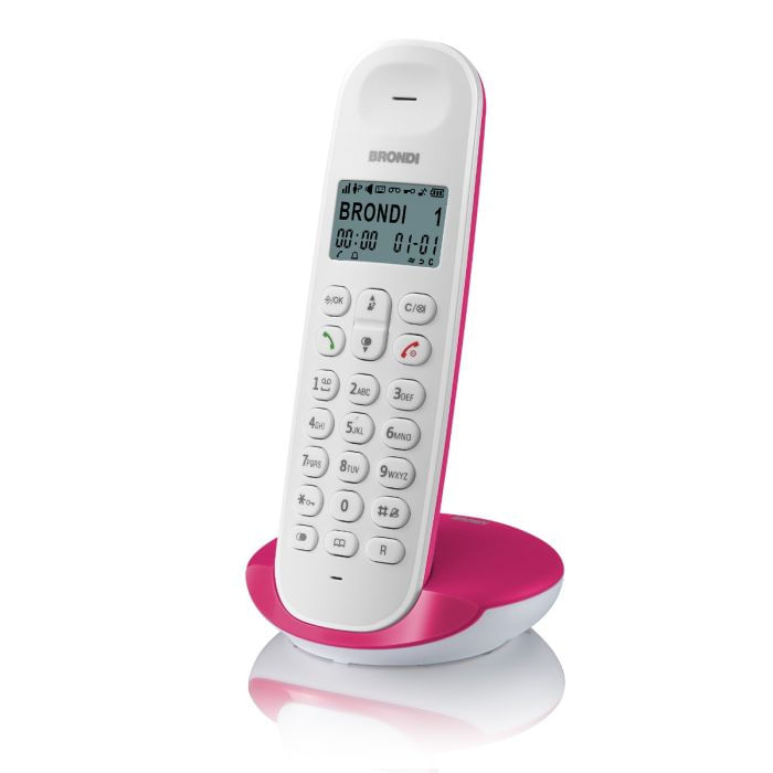 Brondi-Lotus-Telefono-DECT-Magenta-Bianco