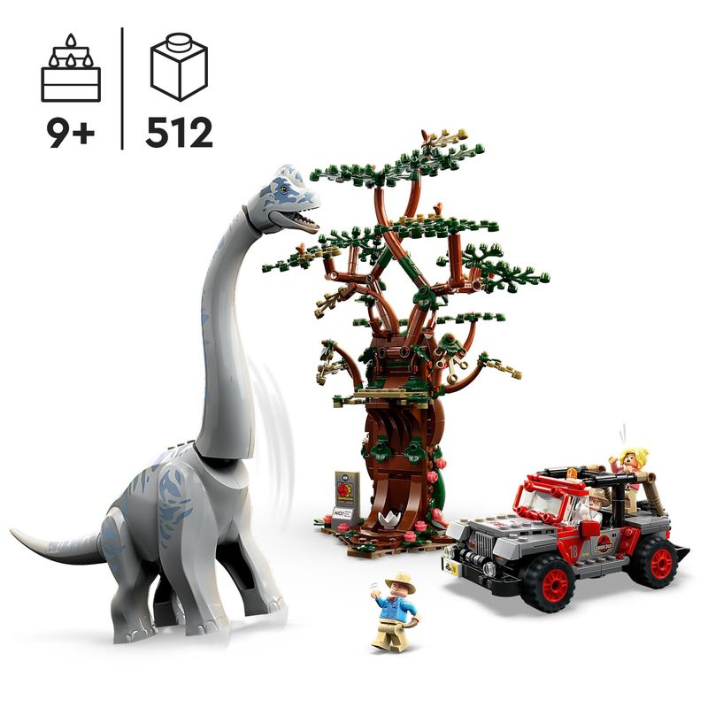 LEGO-Jurassic-Park-76960-La-Scoperta-del-Brachiosauro-Set-con-Grande-Dinosauro-Giocattolo-e-Jeep-Wrangler-da-Costruire