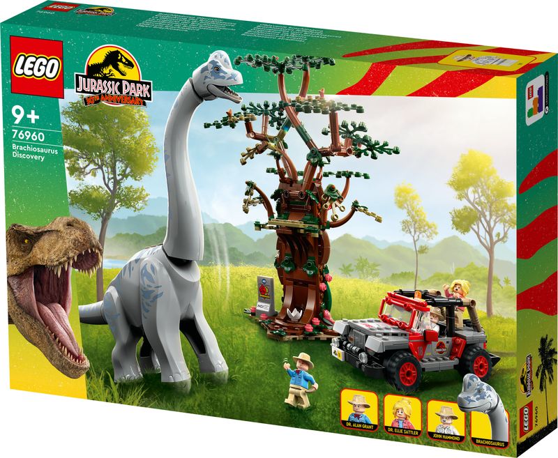 LEGO-Jurassic-Park-76960-La-Scoperta-del-Brachiosauro-Set-con-Grande-Dinosauro-Giocattolo-e-Jeep-Wrangler-da-Costruire