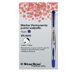 Marcatore permanente punta scalpello 2-4mm blu Starline