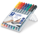 Staedtler 318 WP8 marcatore permanente Nero, Blu, Marrone, Verde, Arancione, Rosso, Viola, Giallo 8 pz