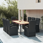 Set-da-Pranzo-da-Giardino-9-pz-con-Cuscini-Nero-in-Polyrattan