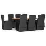 Set-da-Pranzo-da-Giardino-9-pz-con-Cuscini-Nero-in-Polyrattan