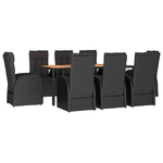 Set-da-Pranzo-da-Giardino-9-pz-con-Cuscini-Nero-in-Polyrattan