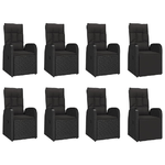 Set-da-Pranzo-da-Giardino-9-pz-con-Cuscini-Nero-in-Polyrattan
