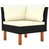 vidaXL-Set-Divani-da-Giardino-7pz-Polyrattan-Legno-di-Eucalipto-Nero