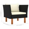 vidaXL-Set-Divani-da-Giardino-7pz-Polyrattan-Legno-di-Eucalipto-Nero