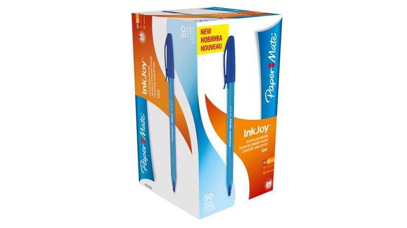 Penna-sfera-INKJOY-100-Stick-10mm-blu-PAPERMATE