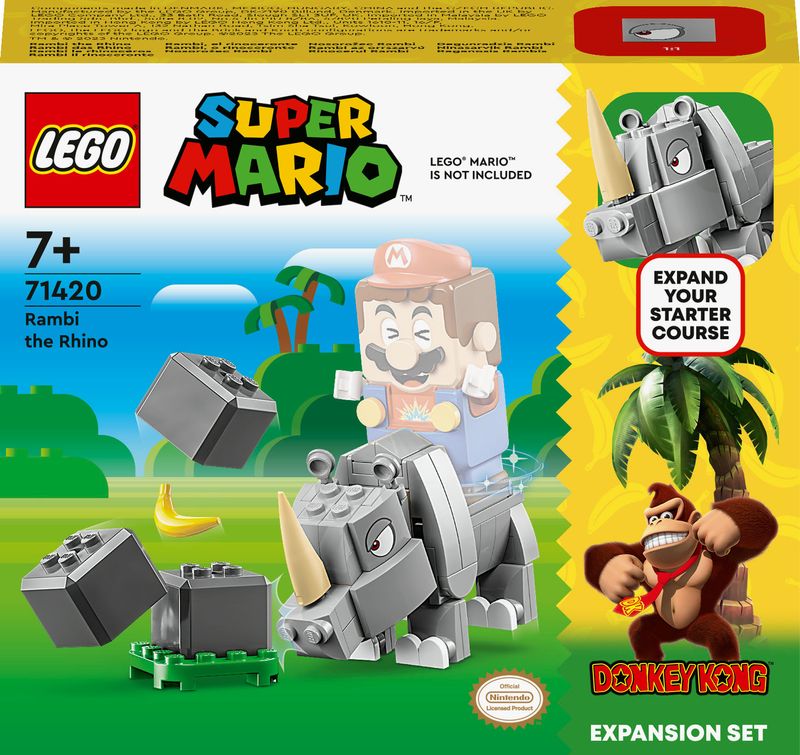 LEGO-Super-Mario-71420-Pack-di-Espansione-Rambi-il-Rinoceronte-Figura-Animale-Giocattolo-da-Abbinare-a-uno-Starter-Pack