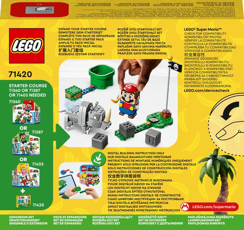 LEGO-Super-Mario-71420-Pack-di-Espansione-Rambi-il-Rinoceronte-Figura-Animale-Giocattolo-da-Abbinare-a-uno-Starter-Pack