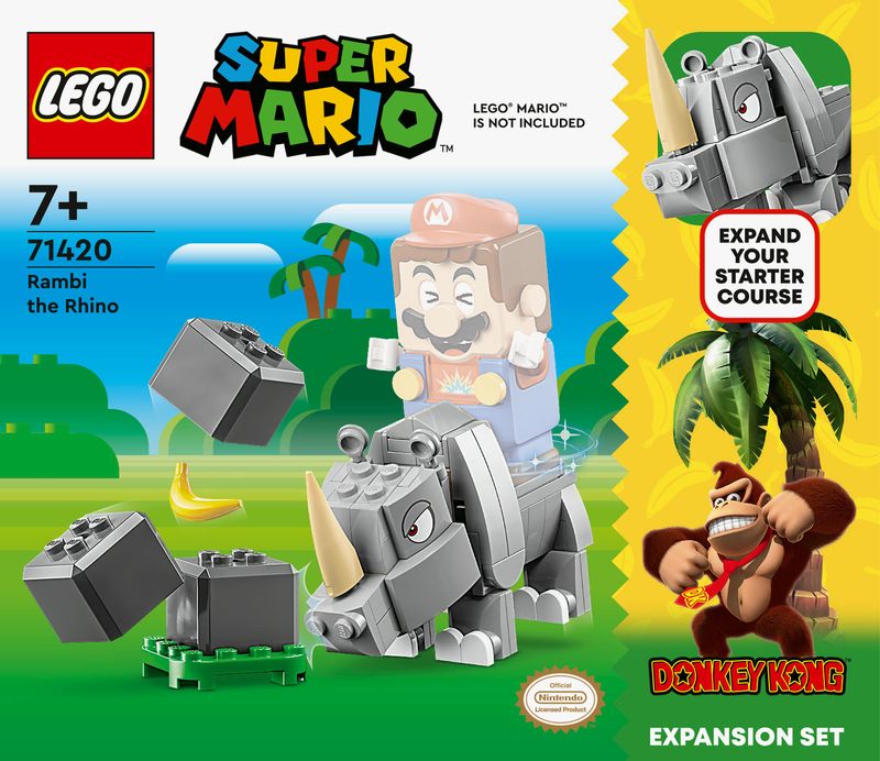 LEGO-Super-Mario-71420-Pack-di-Espansione-Rambi-il-Rinoceronte-Figura-Animale-Giocattolo-da-Abbinare-a-uno-Starter-Pack