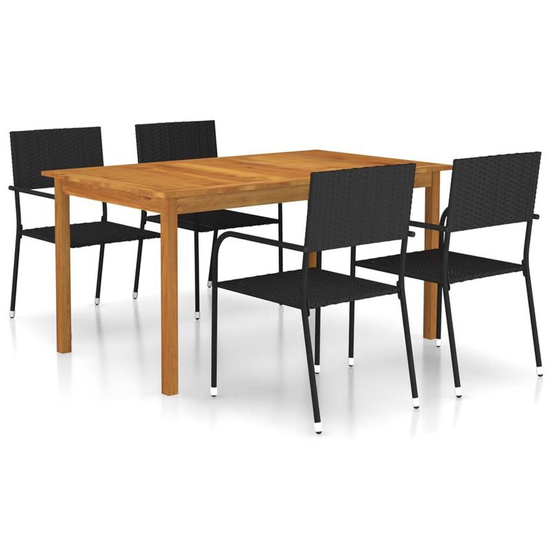 vidaXL-Set-Mobili-da-Pranzo-per-Giardino-5-pz-Nero