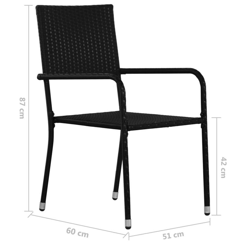 vidaXL-Set-Mobili-da-Pranzo-per-Giardino-5-pz-Nero