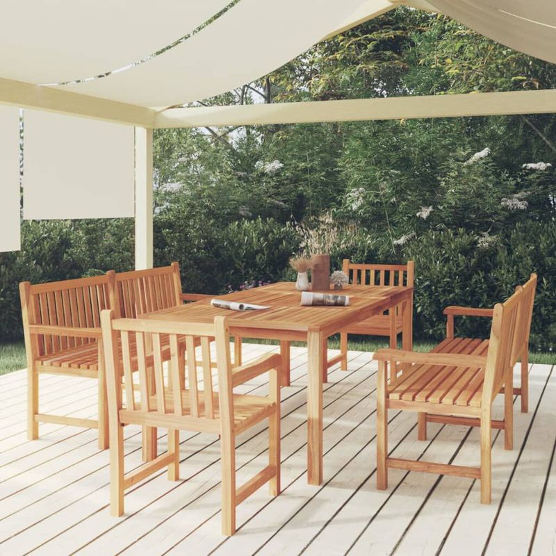 vidaXL-Set-da-Pranzo-per-Giardino-5-pz-in-Legno-Massello-di-Teak