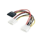 Renkforce RF-2926428 - 0,15 m - 2 x 4-pin PWM - SATA 15-Pin - Mnnlich/Mnnlich - Gerade - Gerade (975476)