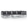 vidaXL-Set-Salotto-da-Giardino-7-pz-con-Cuscini-in-Acciaio-Bianco