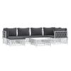 vidaXL-Set-Salotto-da-Giardino-7-pz-con-Cuscini-in-Acciaio-Bianco