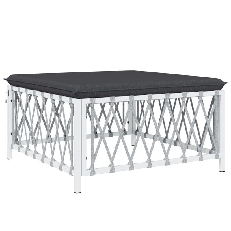 vidaXL-Set-Salotto-da-Giardino-7-pz-con-Cuscini-in-Acciaio-Bianco