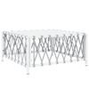 vidaXL-Set-Salotto-da-Giardino-7-pz-con-Cuscini-in-Acciaio-Bianco