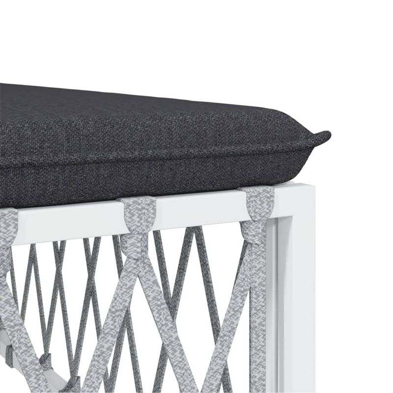 vidaXL-Set-Salotto-da-Giardino-7-pz-con-Cuscini-in-Acciaio-Bianco