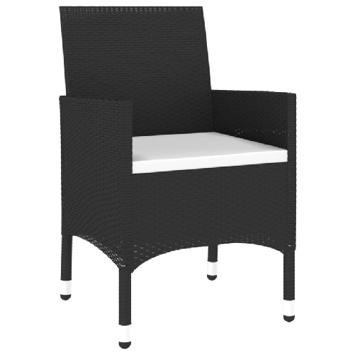 vidaXL-Set-da-Pranzo-per-Giardino-3-pz-in-Polyrattan-Nero