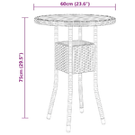 vidaXL-Set-da-Pranzo-per-Giardino-3-pz-in-Polyrattan-Nero
