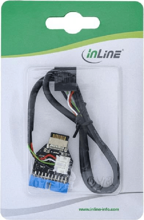 InLine - Interner USB-Adapter - 19-poliger USB3.0 Kopf (M) bis 9-poliger USB-Header (W) (33446A)
