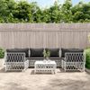 vidaXL-Set-Salotto-da-Giardino-7-pz-con-Cuscini-in-Acciaio-Bianco