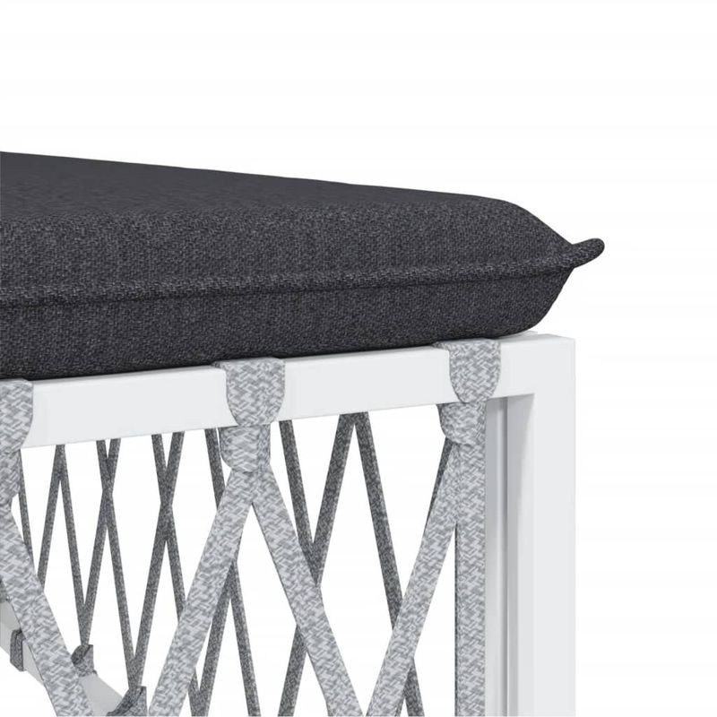 vidaXL-Set-Salotto-da-Giardino-7-pz-con-Cuscini-in-Acciaio-Bianco