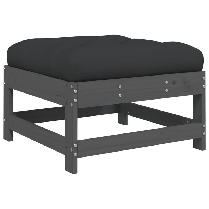 vidaXL-Set-Divani-da-Giardino-8pz-con-Cuscini-in-Legno-Massello-Grigio