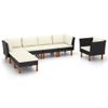vidaXL-Set-Divani-da-Giardino-9pz-Polyrattan-Legno-di-Eucalipto-Nero