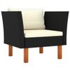 vidaXL-Set-Divani-da-Giardino-9pz-Polyrattan-Legno-di-Eucalipto-Nero