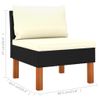 vidaXL-Set-Divani-da-Giardino-9pz-Polyrattan-Legno-di-Eucalipto-Nero