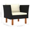vidaXL-Set-Divani-da-Giardino-9pz-Polyrattan-Legno-di-Eucalipto-Nero